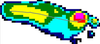 Schematic shows the pressure distribution of a foot.